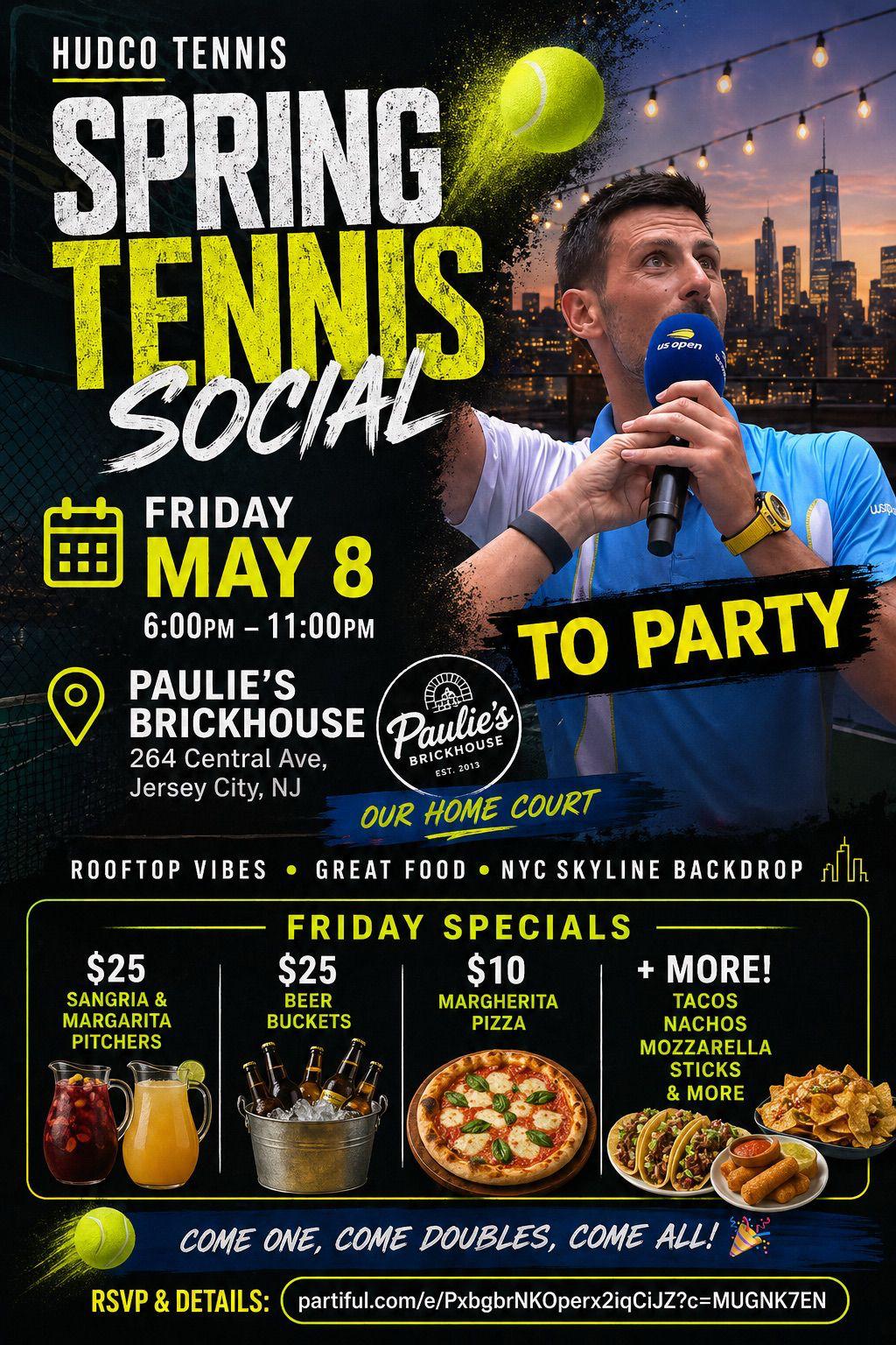 HudCo Tennis Spring Tennis Social poster