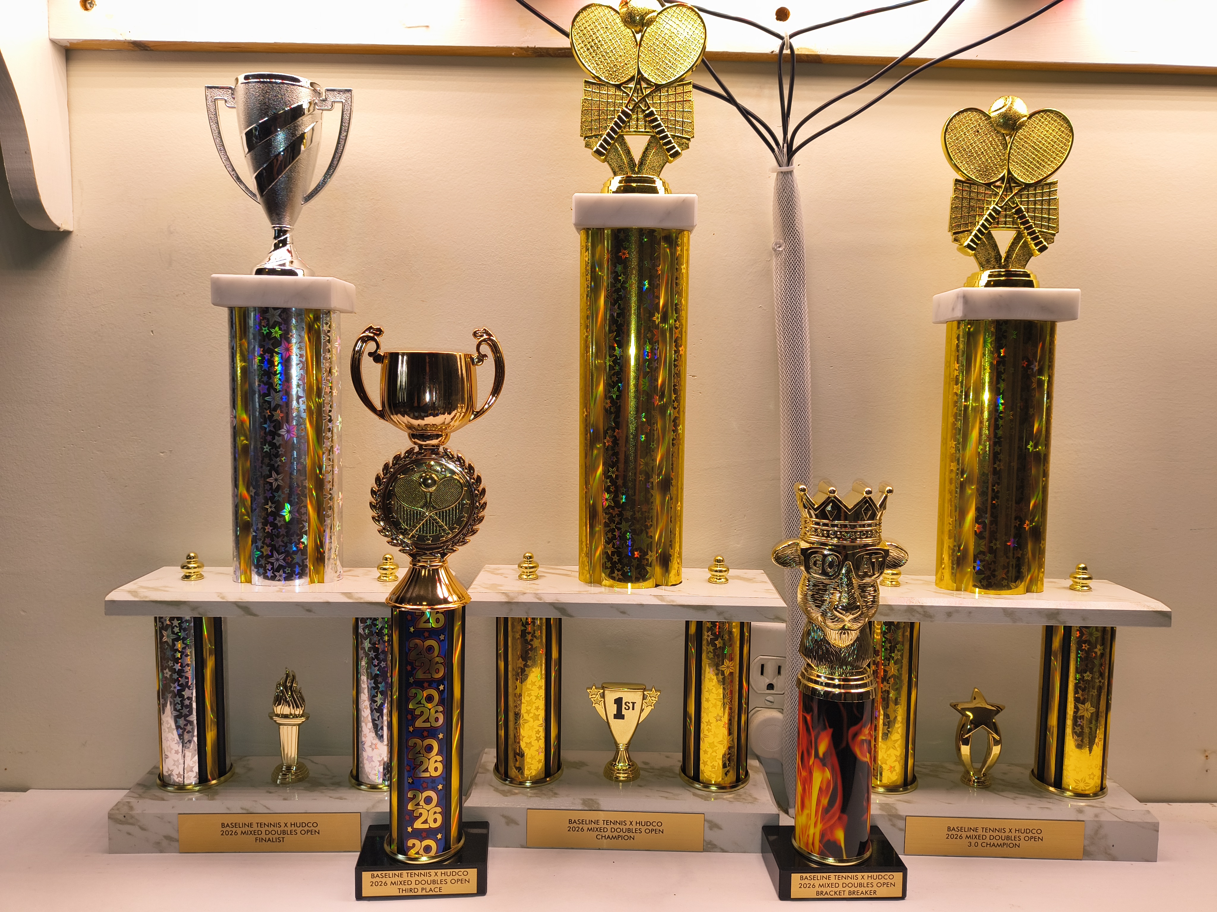 Tournament trophies for bracket prediction winners